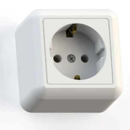 Розетка 1-м ОП Оптима РА16-376 16А IP20 с заземл. с монтаж. пластиной сл. кость Кунцево 8036